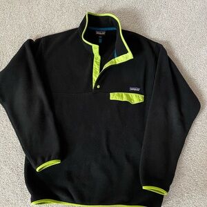 Black and Neon Green Snap-T Pullover